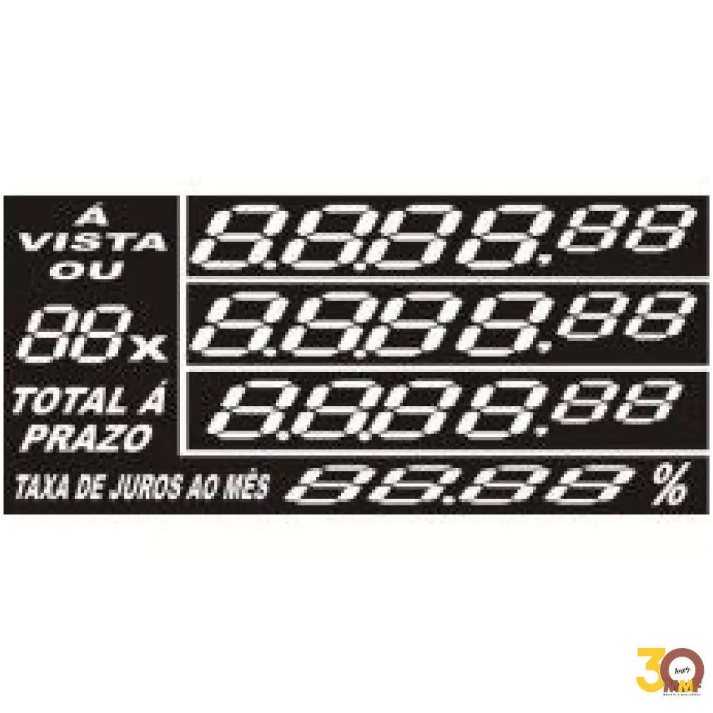 Etiqueta A Vista/Prazo/Total - 55mm x 25mm - Pct 50 Unid