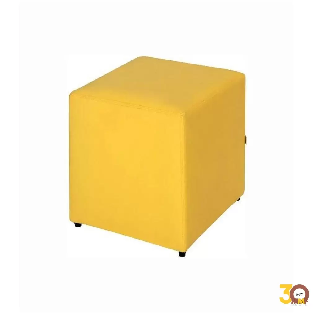 Puff Quadrado Amarelo - 35 x 45 cm